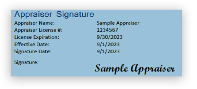Appraiser Signature
